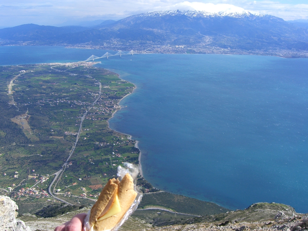 Tastiest little sandwitch in my life. Look out the view!